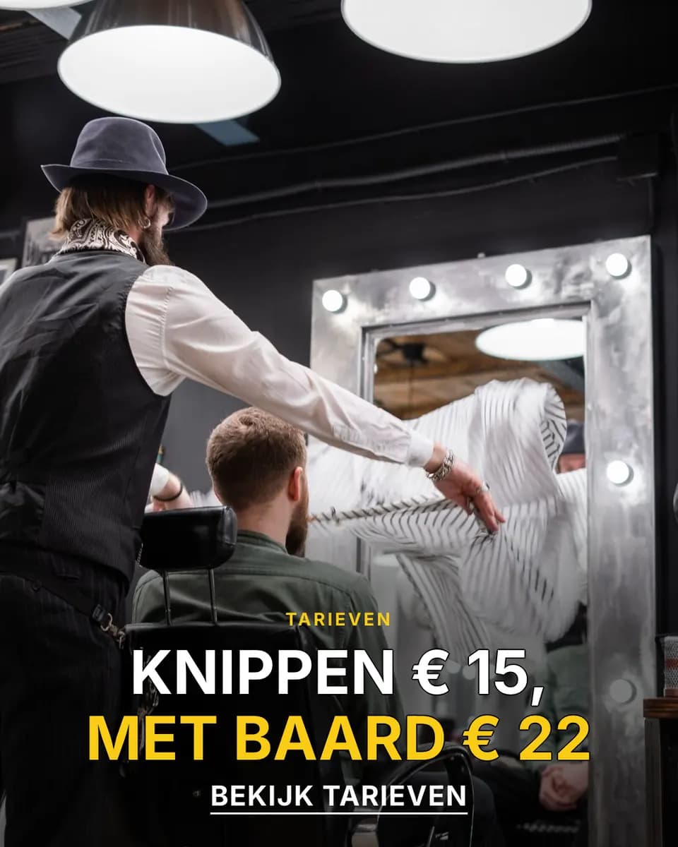 KNIPPEN € 15, MET BAARD € 22, Kapsalon