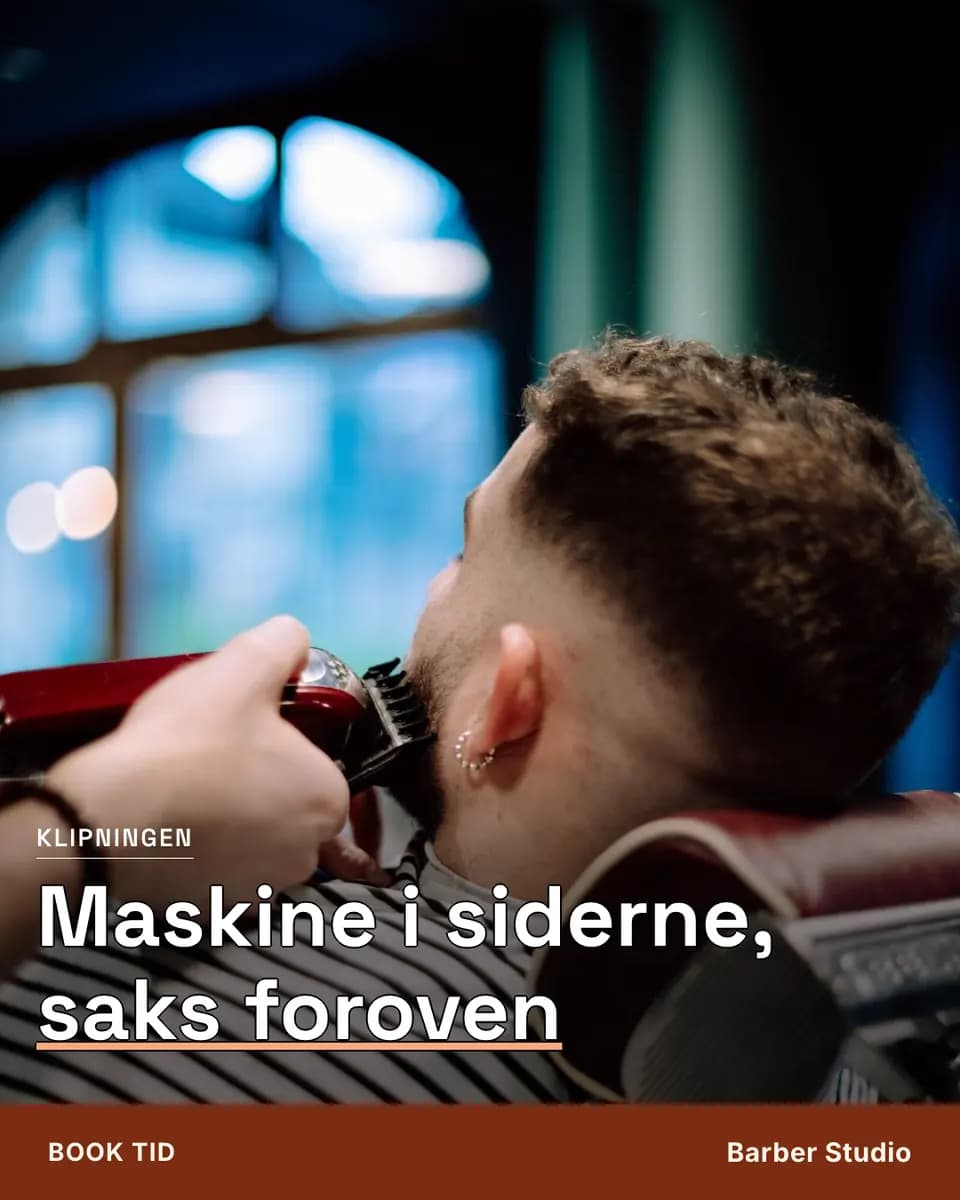 Maskine i siderne, saks foroven, Barber Studio