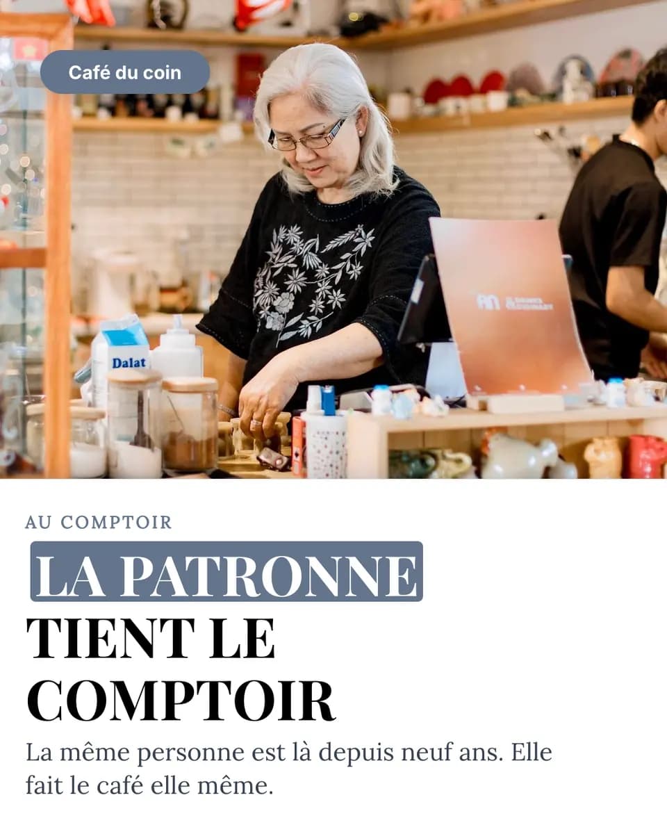 LA PATRONNE TIENT LE COMPTOIR, Café du coin