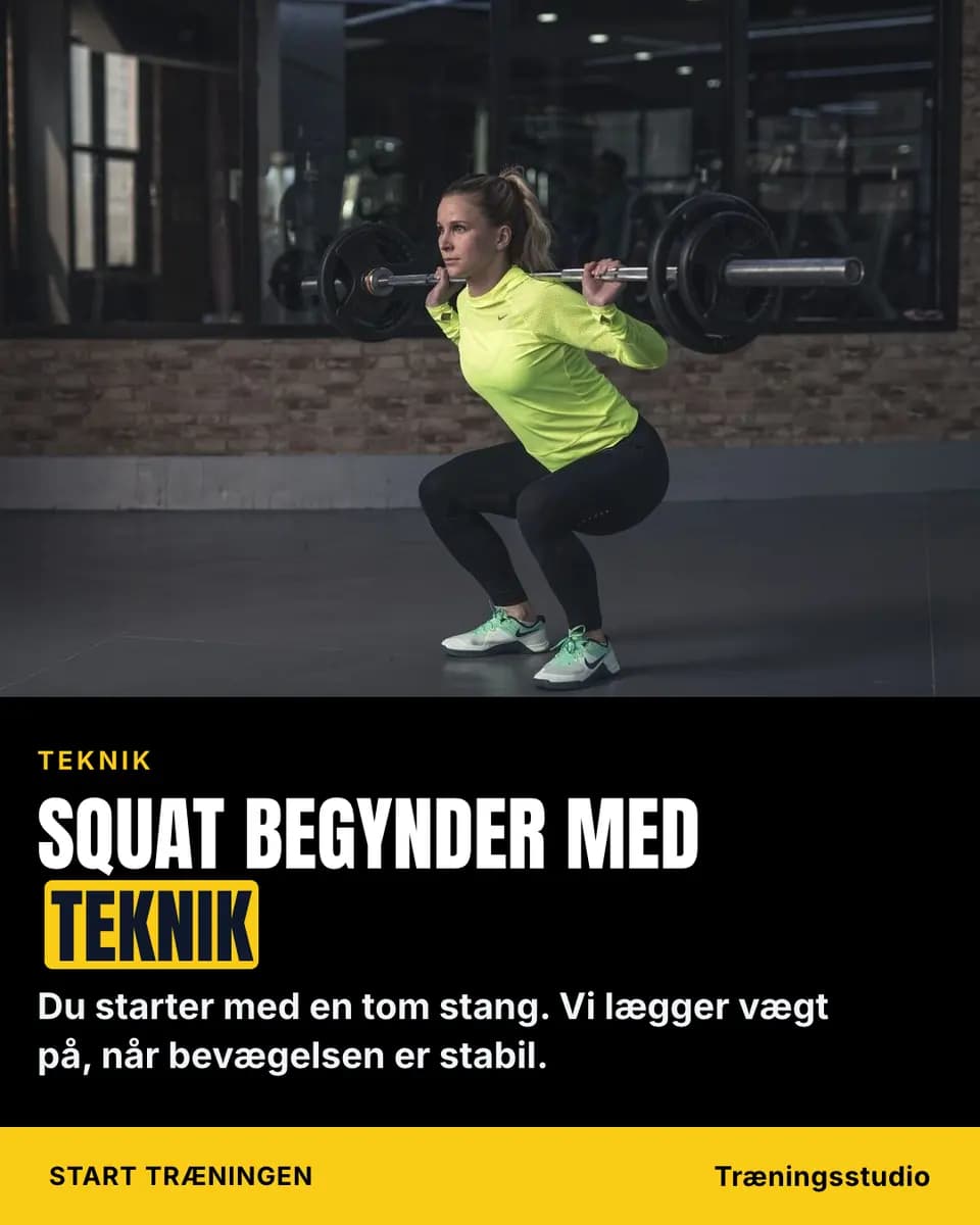SQUAT BEGYNDER MED TEKNIK, Træningsstudio