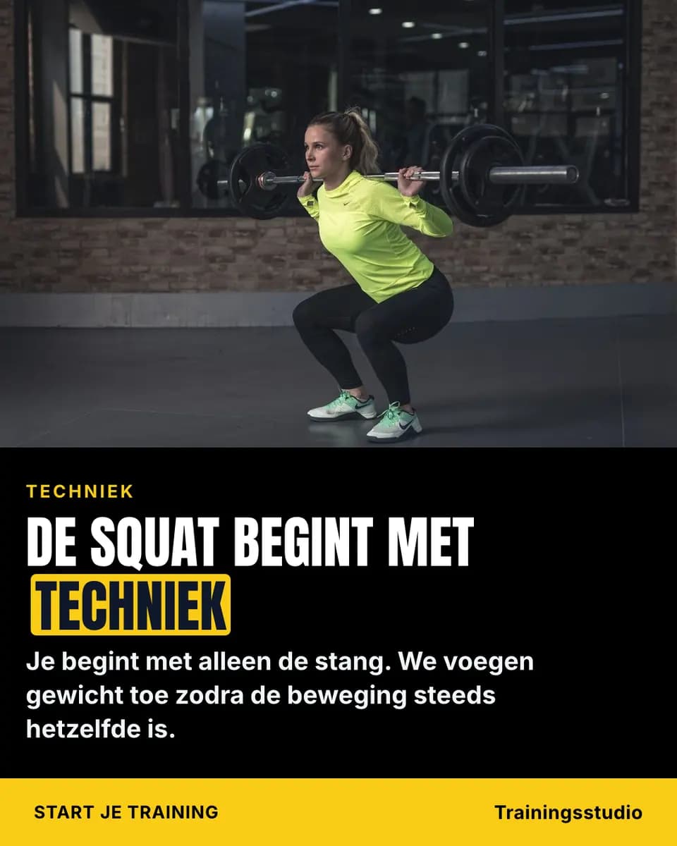 DE SQUAT BEGINT MET TECHNIEK, Trainingsstudio