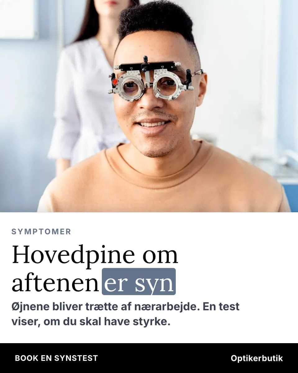 Hovedpine om aftenen er syn, Optikerbutik