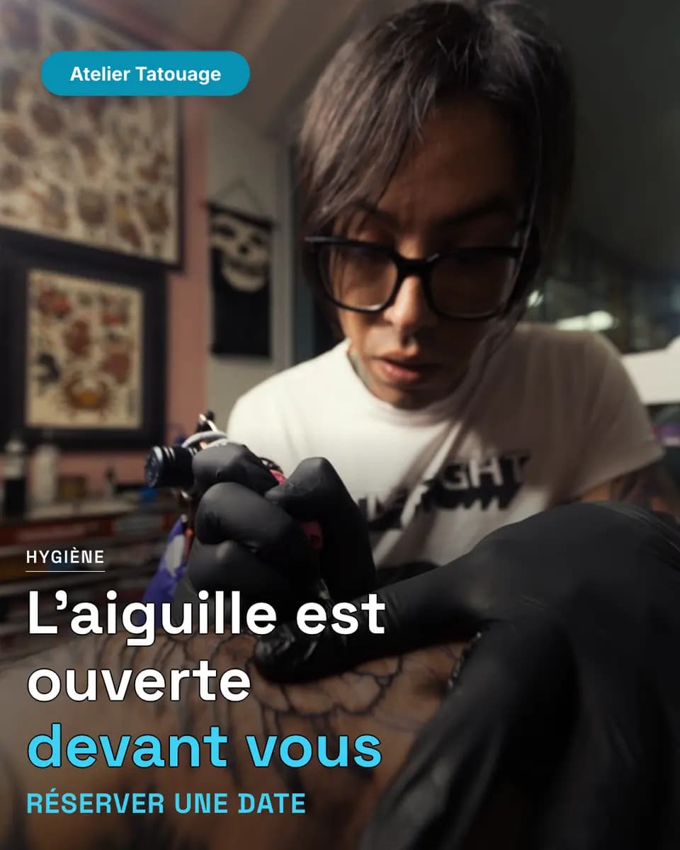 L’aiguille est ouverte devant vous, Atelier Tatouage