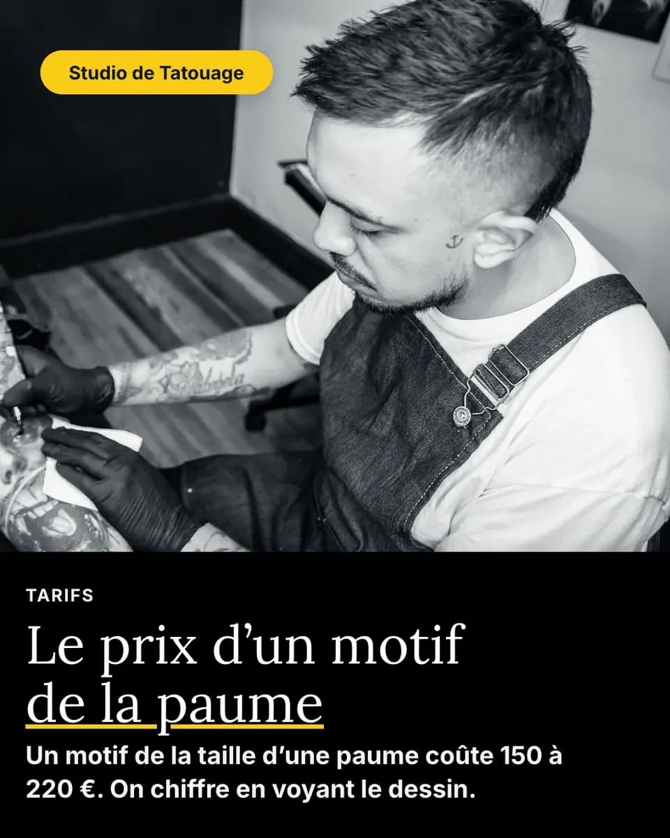 Le prix d’un motif de la paume, Studio de Tatouage