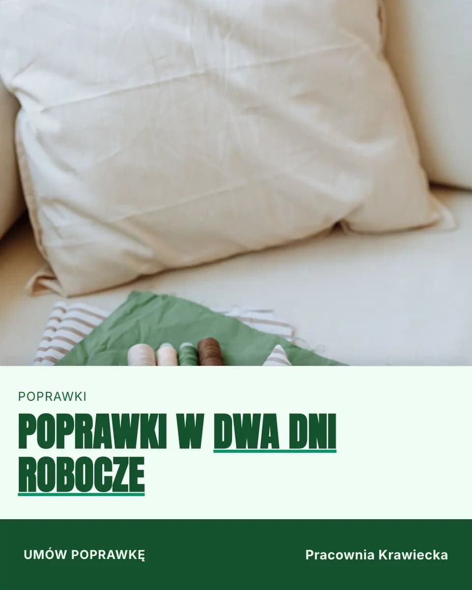 POPRAWKI W DWA DNI ROBOCZE — Pracownia Krawiecka