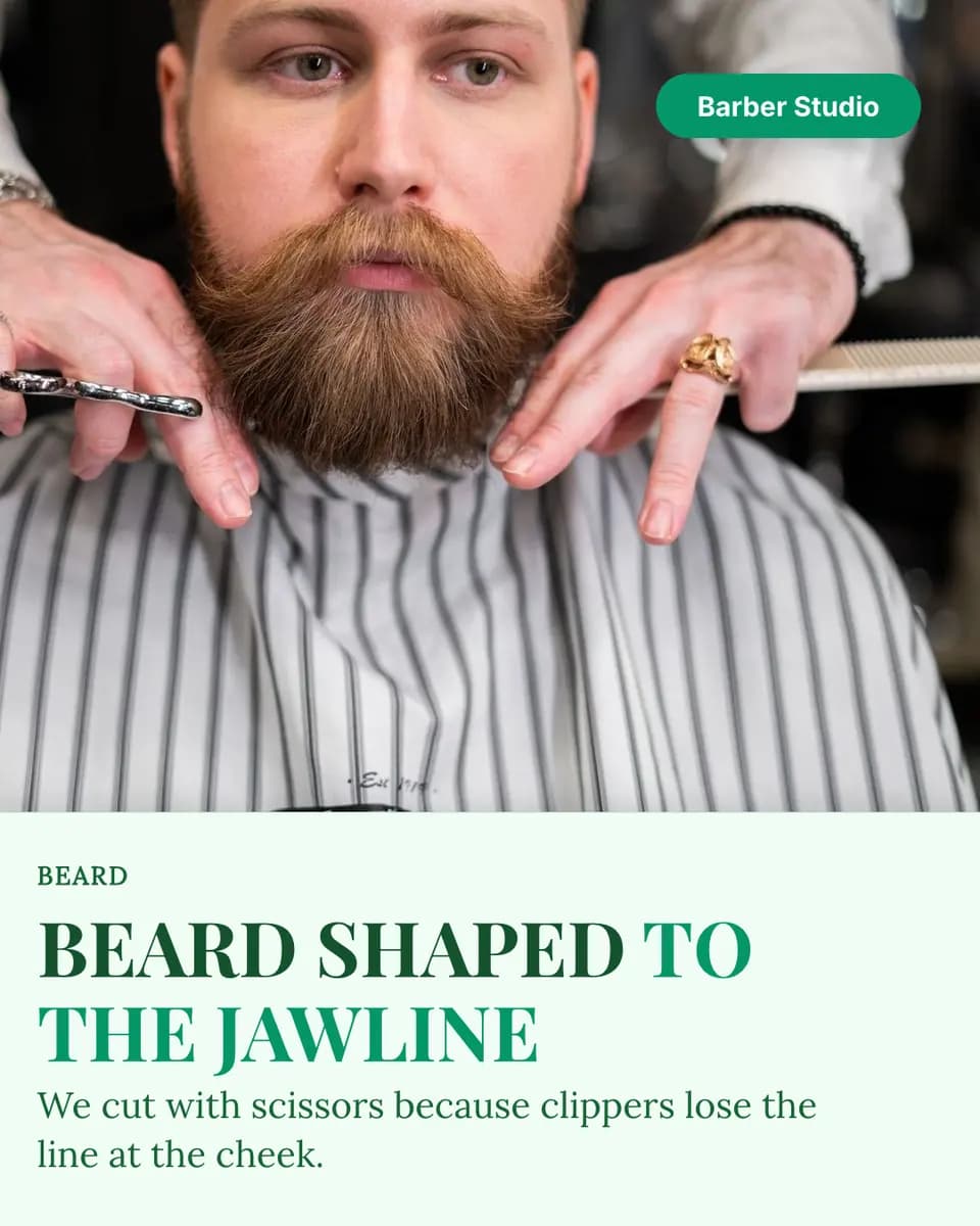 BEARD SHAPED TO THE JAWLINE, Barber Studio