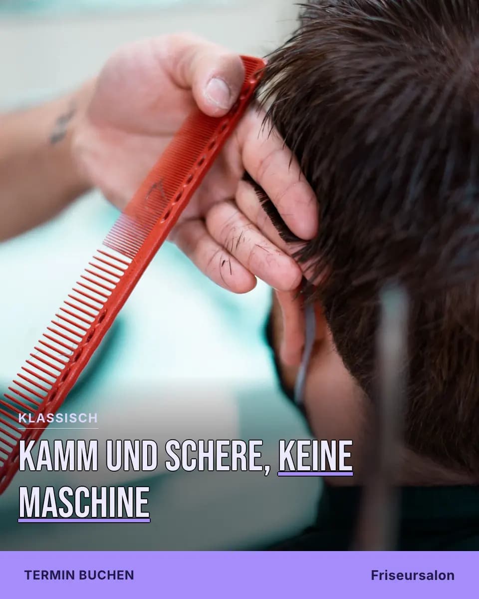 Kamm und Schere, keine Maschine, Friseursalon