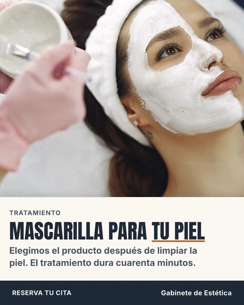 MASCARILLA PARA TU PIEL, Gabinete de Estética