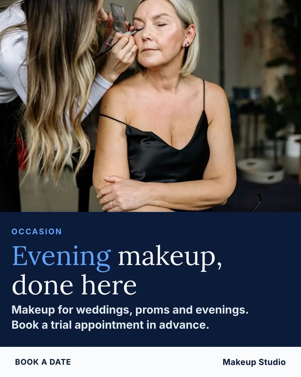 Evening makeup, done here, Makeup Studio