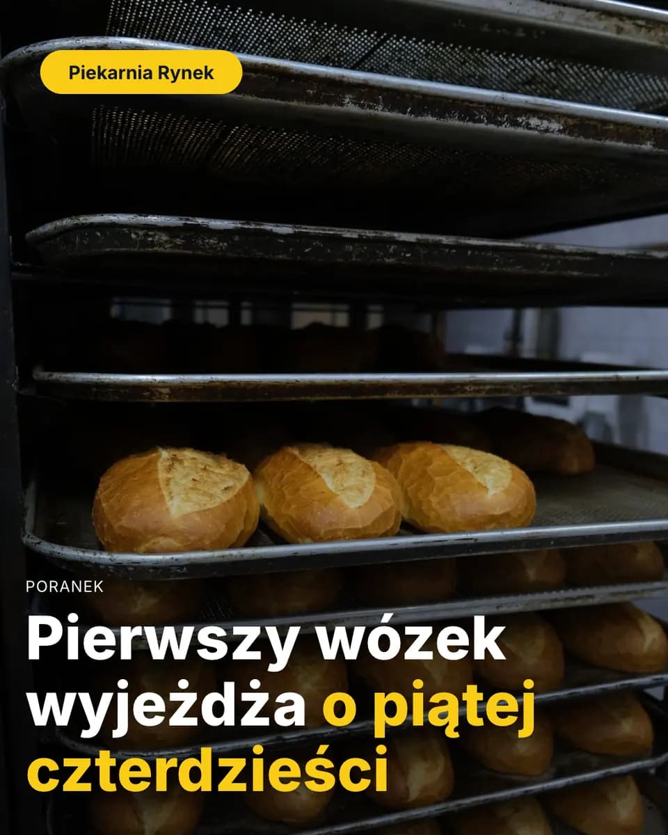 Pierwszy wózek wyjeżdża o piątej czterdzieści — Piekarnia Rynek