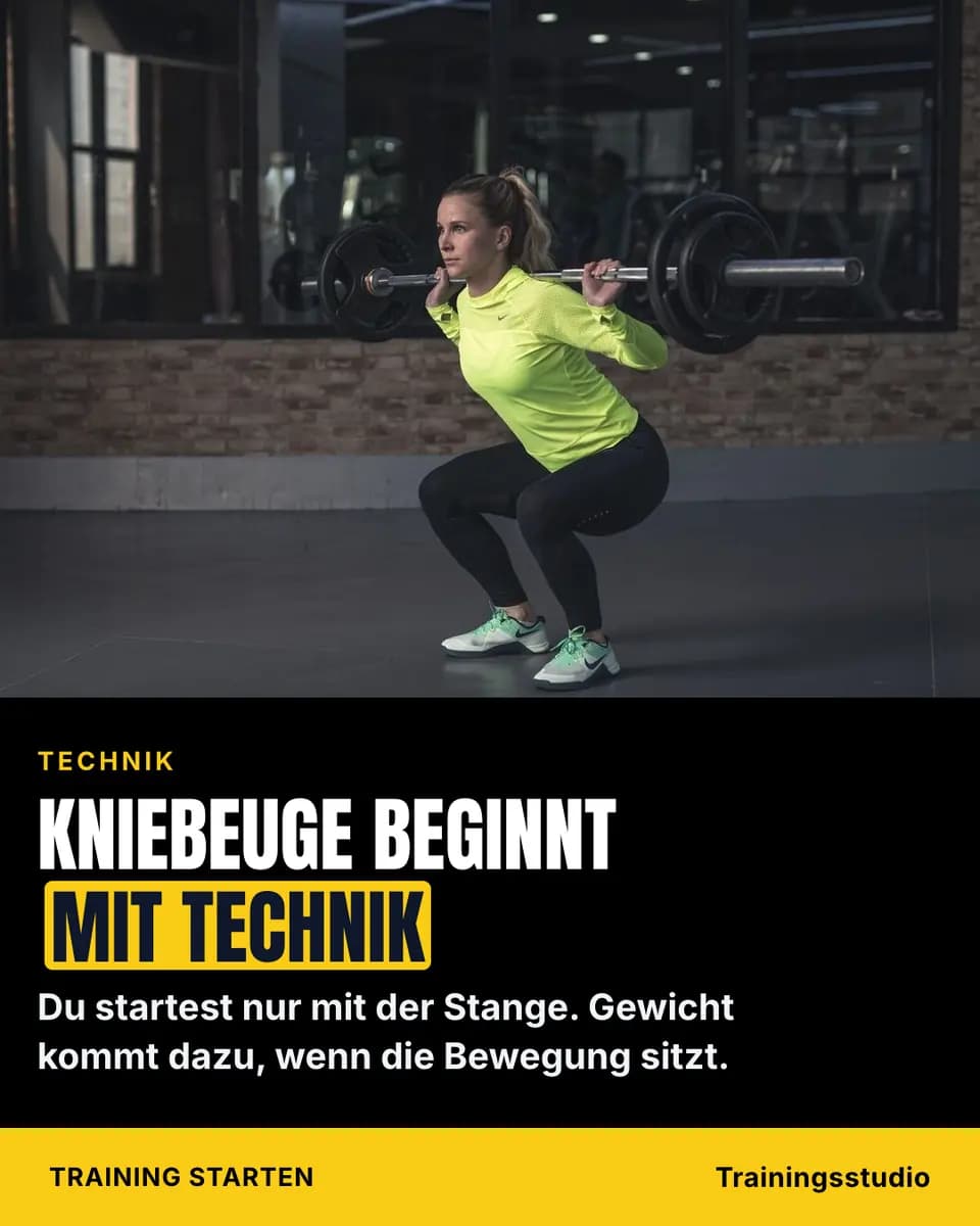 KNIEBEUGE BEGINNT MIT TECHNIK, Trainingsstudio
