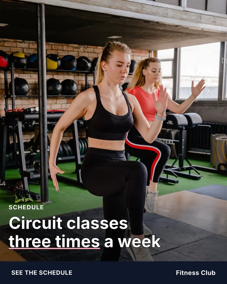 Circuit classes three times a week, Fitness Club