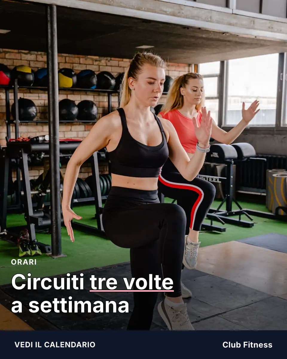 Circuiti tre volte a settimana, Club Fitness