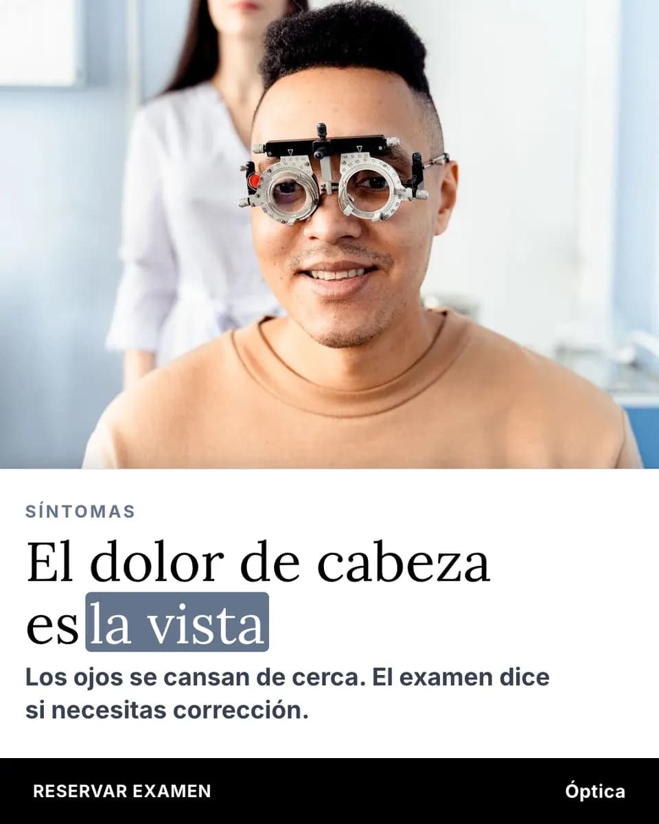 El dolor de cabeza es la vista, Óptica