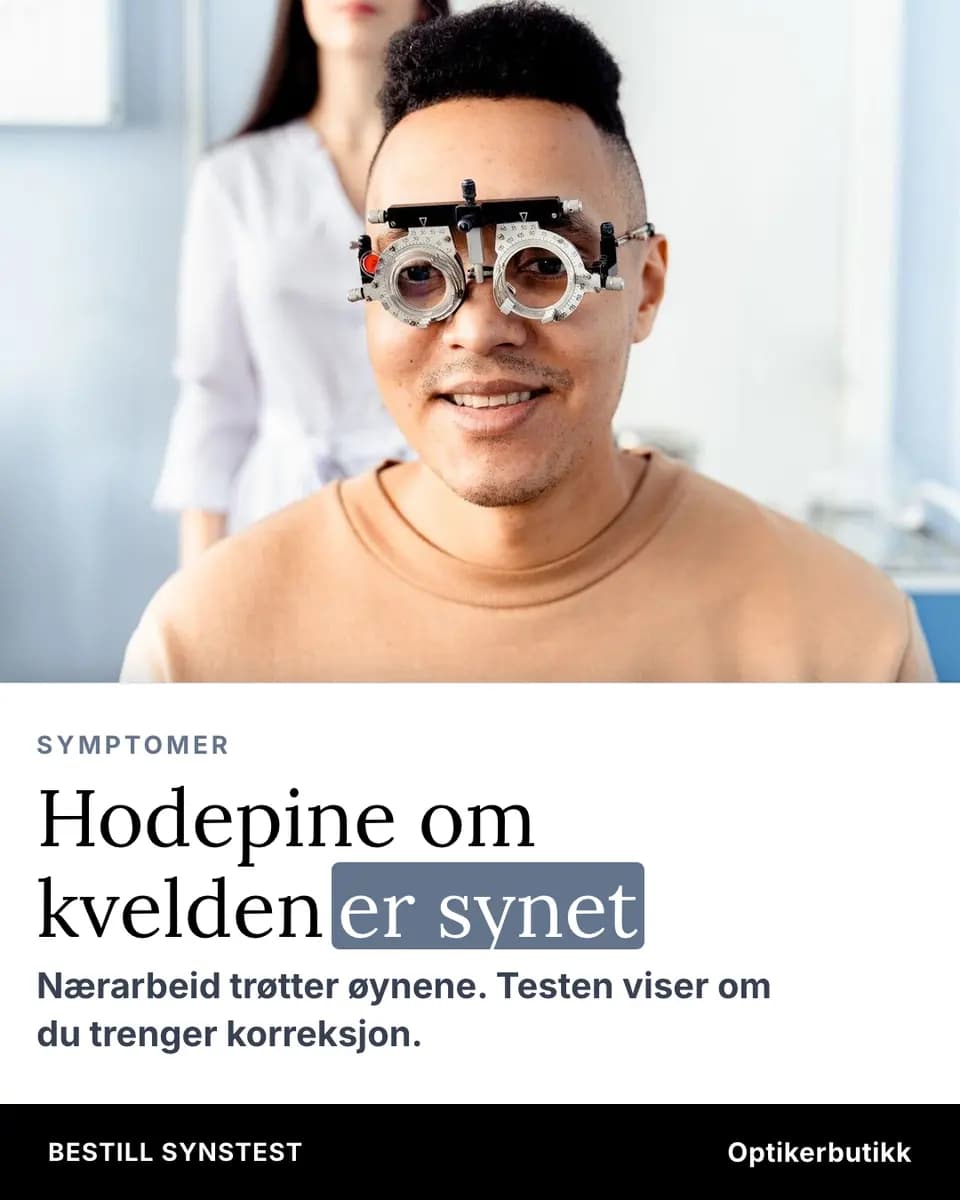 Hodepine om kvelden er synet, Optikerbutikk