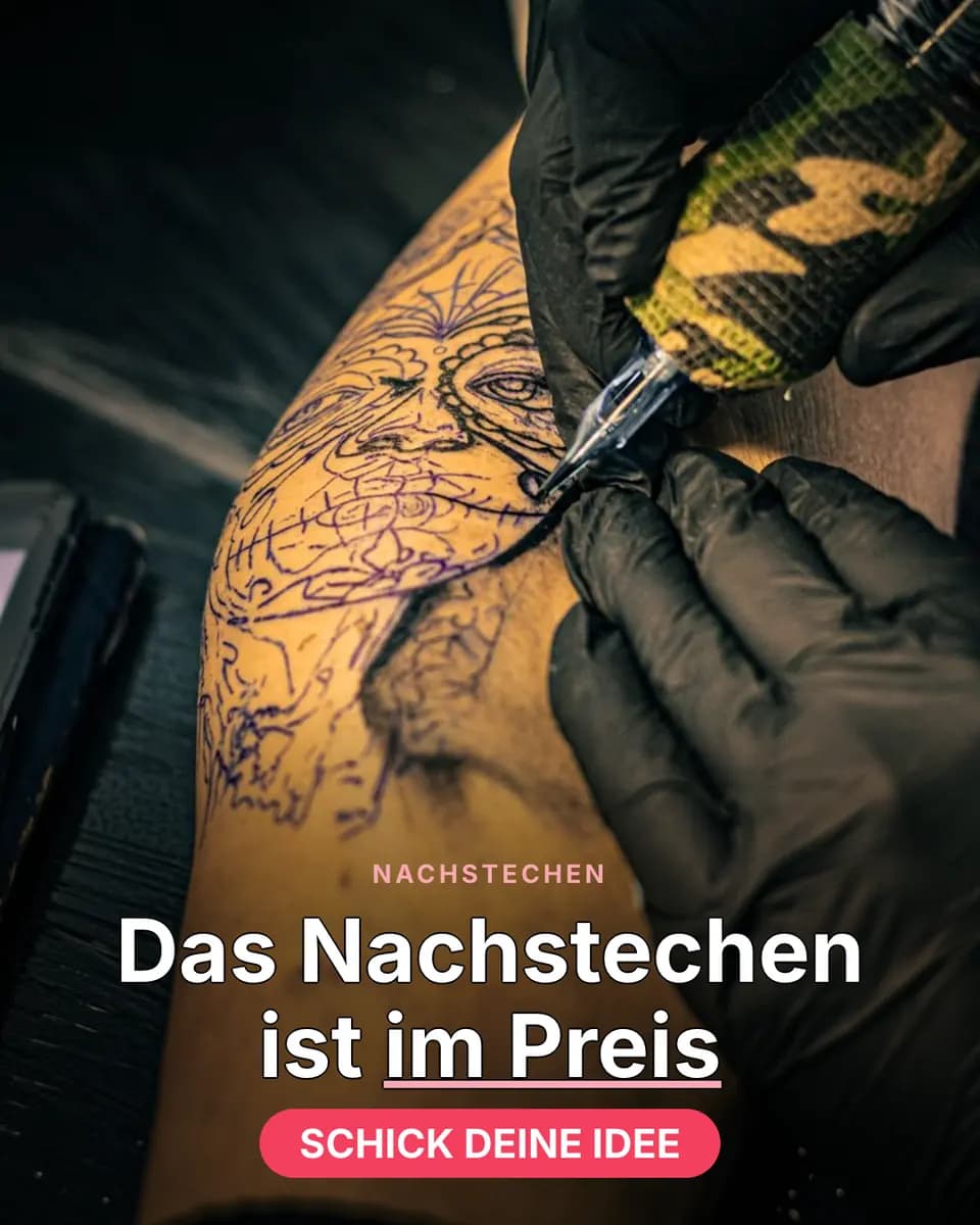 Das Nachstechen ist im Preis, Tattoostudio