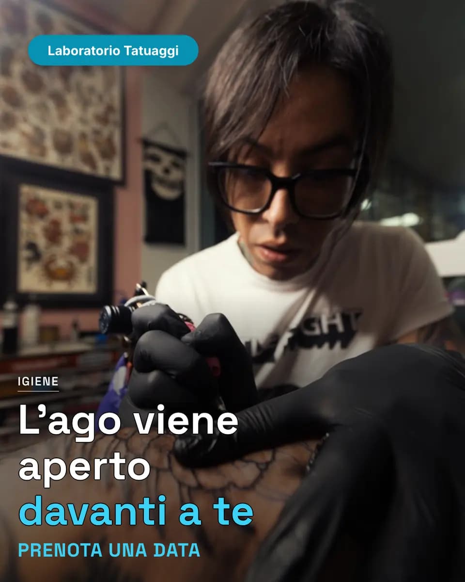 L’ago viene aperto davanti a te, Laboratorio Tatuaggi