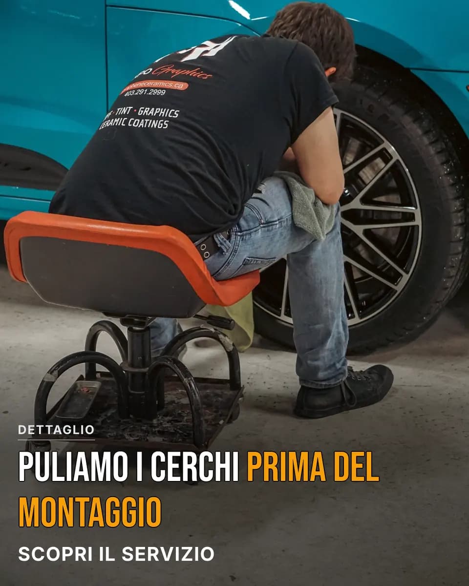 Puliamo i cerchi prima del montaggio, Centro Pneumatici