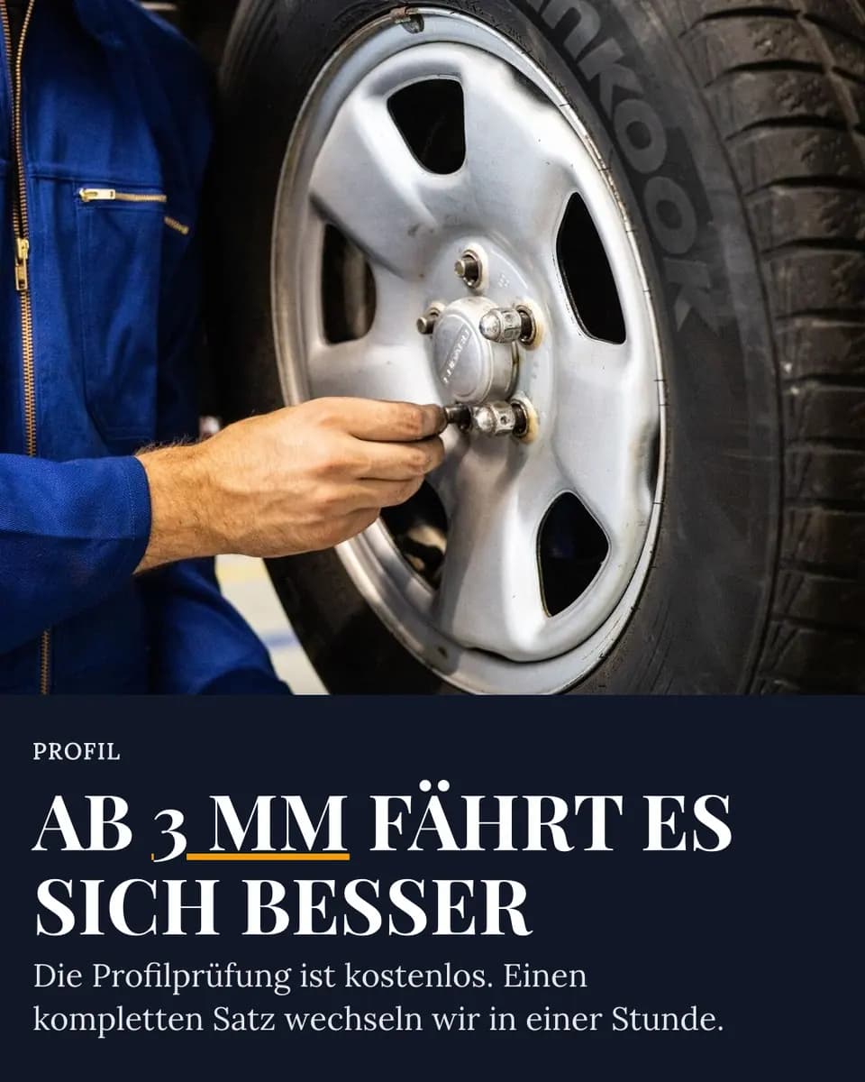AB 3 MM FÄHRT ES SICH BESSER, Reifenservice