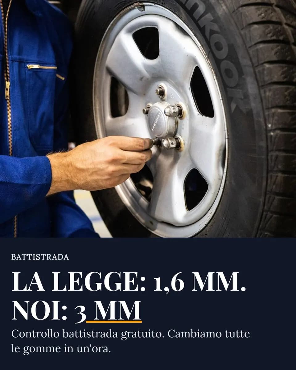 LA LEGGE: 1,6 MM. NOI: 3 MM, Centro Pneumatici