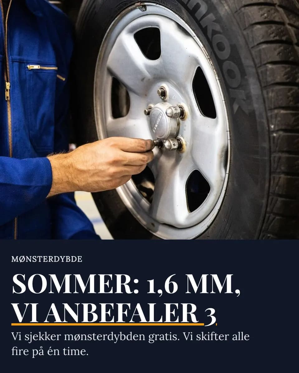 SOMMER: 1,6 MM, VI ANBEFALER 3, Dekkservice